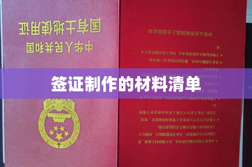 徐州签证制作的材料清单